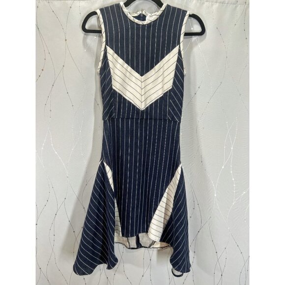 Wai Ming Navy Pinstriped Joy Dress $425 - Picture 7 of 9